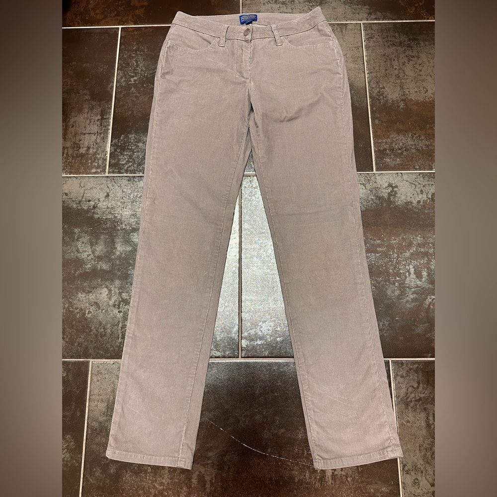 A19 Pendleton Gray Corduroy Pants Women Sz 6 Comfortable Soft Trousers Taper Leg